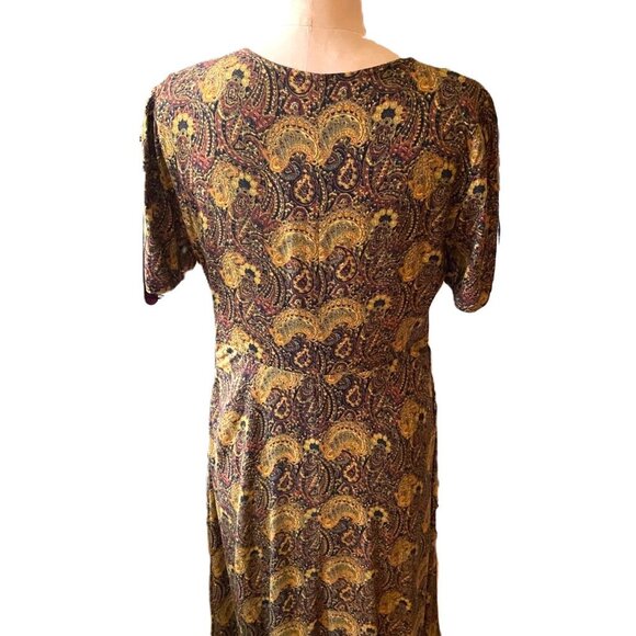 Free People Olivia Midi Dress Paisley Print V neck - Picture 11 of 16